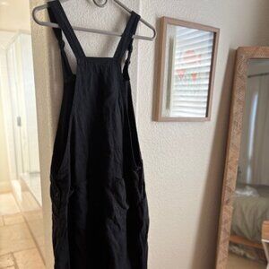 PYNE & SMITH Linen Black Overalls Medium
